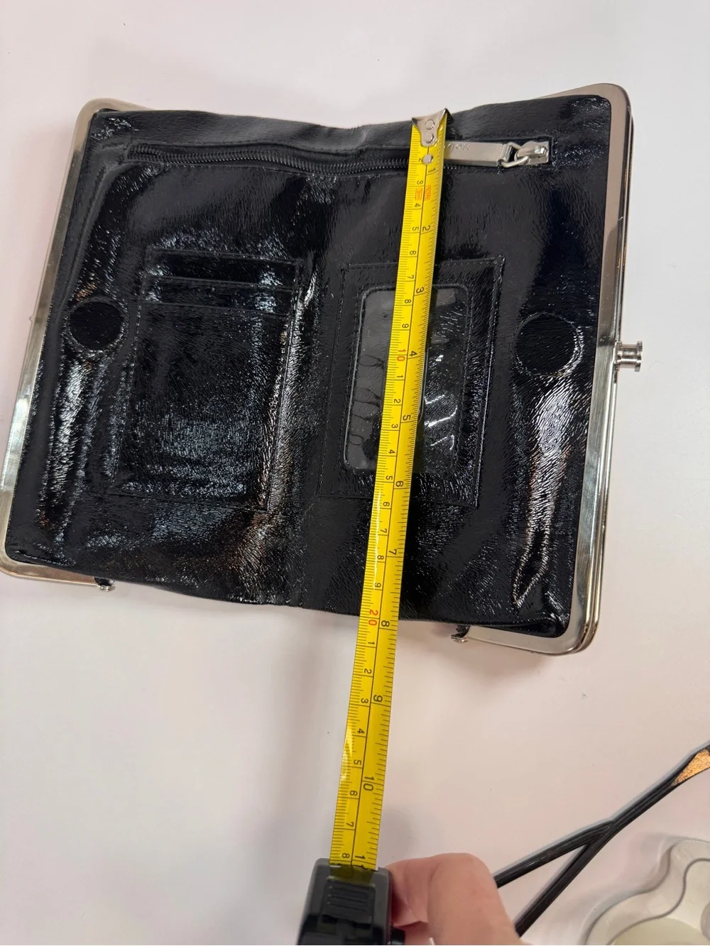 HOBO Lauren clutch double frame wallet 100% black leather very good condition